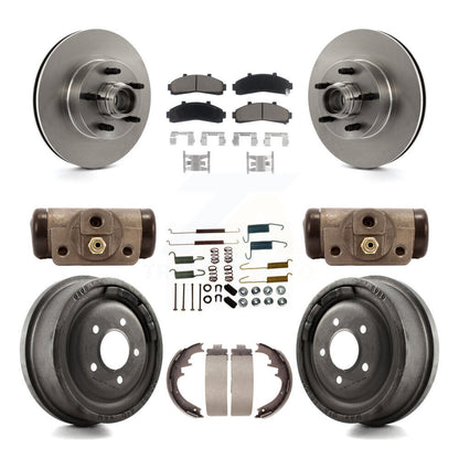 Rotors de frein à disque avant et arrière, plaquettes en céramique et Kit de tambour (9 pièces) pour Ford Ranger