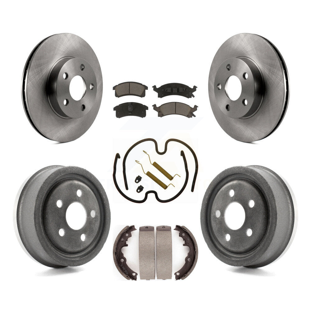Rotors de frein à disque avant et arrière, plaquettes en céramique et Kit de tambour (7 pièces) pour Pontiac Sunfir