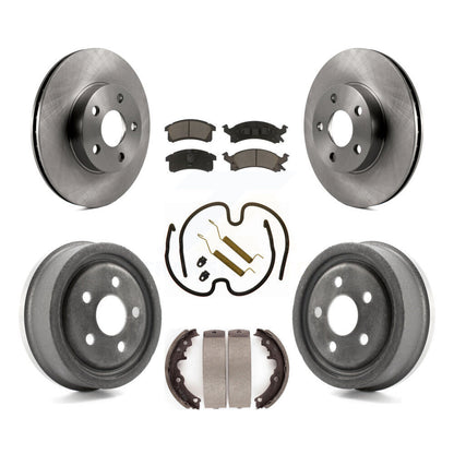Rotors de frein à disque avant et arrière, plaquettes en céramique et Kit de tambour (7 pièces) pour Pontiac Sunfir