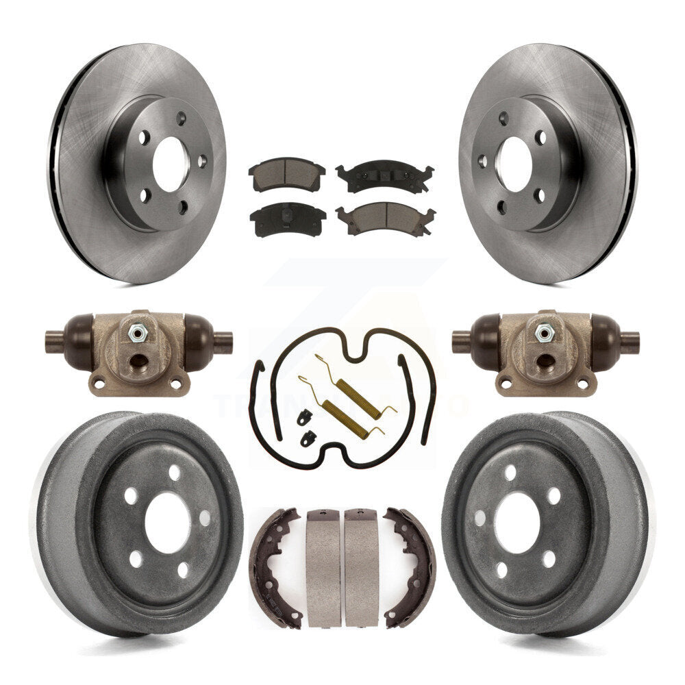 Rotors de frein à disque avant et arrière, plaquettes en céramique et Kit de tambour (9 pièces) pour Pontiac Sunfir