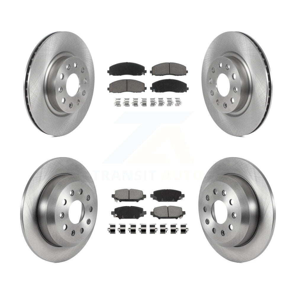 Rotors de frein à disque avant et arrière et Kit de plaquettes en céramique pour Jeep Wrangler Spor 2018 – 2019