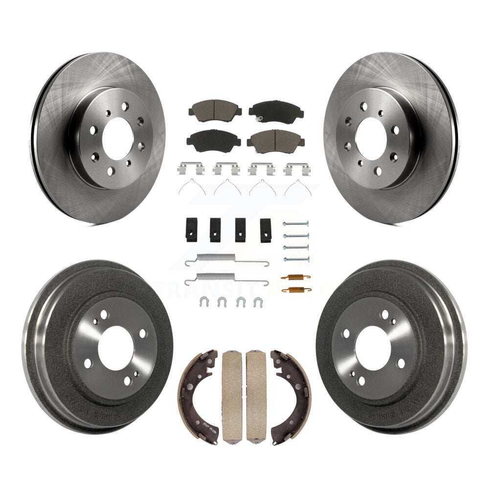 Rotors de frein à disque avant et arrière, plaquettes en céramique et Kit de tambour (7 pièces) pour Honda Civic