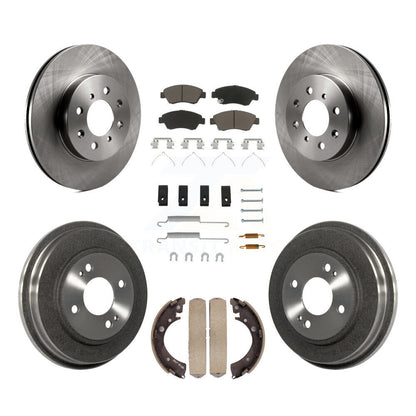 Rotors de frein à disque avant et arrière, plaquettes en céramique et Kit de tambour (7 pièces) pour Honda Civic