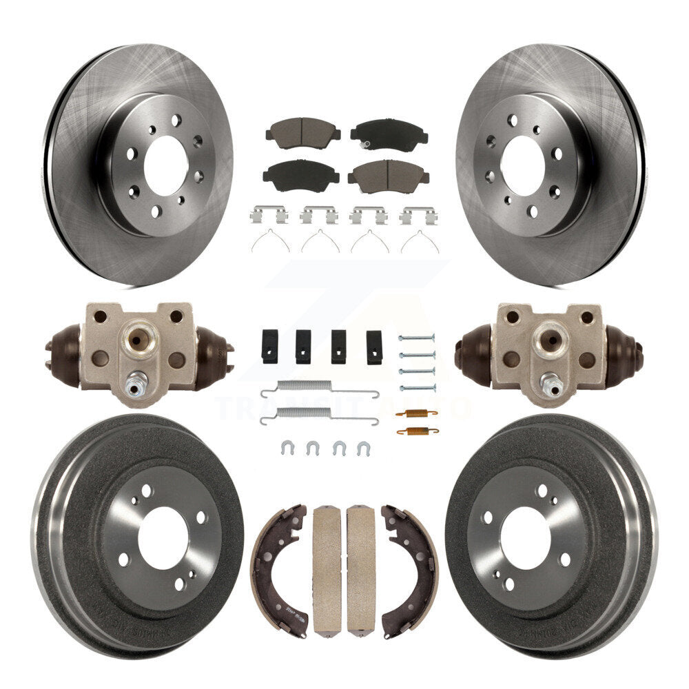 Rotors de frein à disque avant et arrière, plaquettes en céramique et Kit de tambour (9 pièces) pour Honda Civic