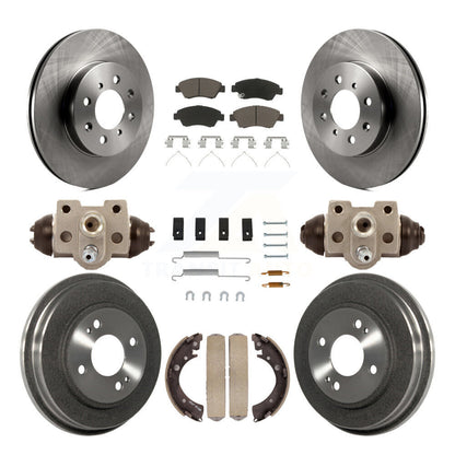 Rotors de frein à disque avant et arrière, plaquettes en céramique et Kit de tambour (9 pièces) pour Honda Civic