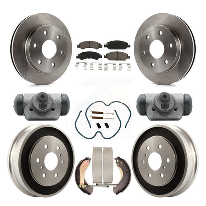 Rotors de frein à disque avant et arrière, plaquettes en céramique et Kit de tambour (9 pièces) pour GMC Sierra 150