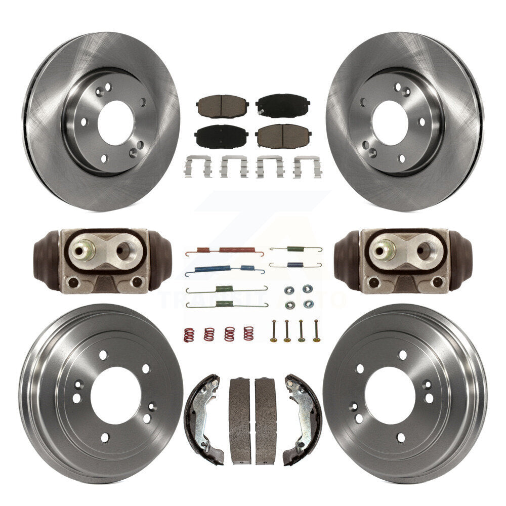 Rotors de frein à disque avant et arrière, plaquettes en céramique et Kit de tambour (9 pièces) pour Hyundai Elantr