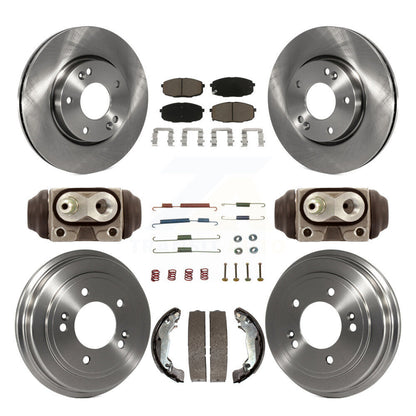 Rotors de frein à disque avant et arrière, plaquettes en céramique et Kit de tambour (9 pièces) pour Hyundai Elantr