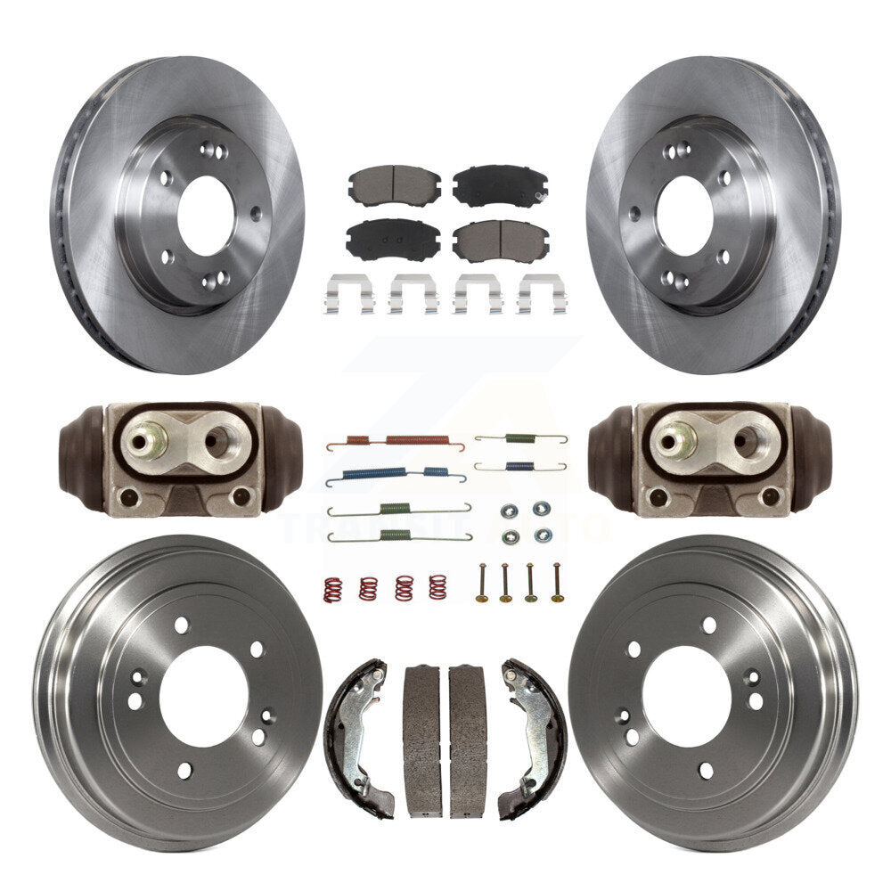 Rotors de frein à disque avant et arrière, plaquettes en céramique et Kit de tambour (9 pièces) pour Hyundai Elantr