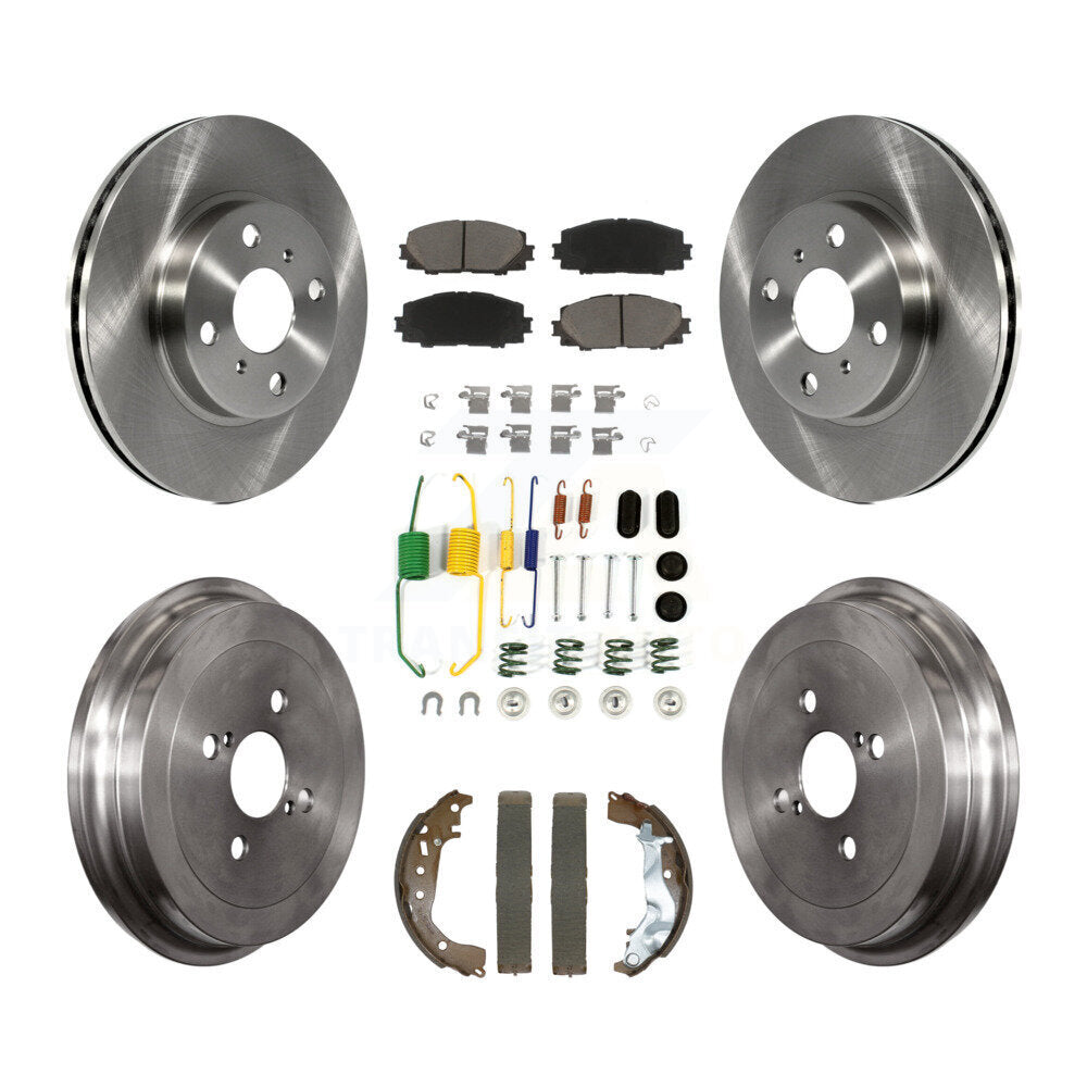 Rotors de frein à disque avant et arrière, plaquettes en céramique et Kit de tambour (7 pièces) pour Toyota Yaris