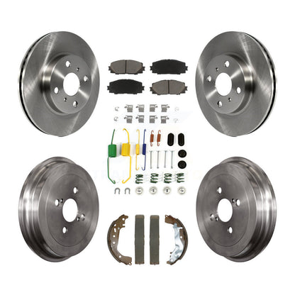 Rotors de frein à disque avant et arrière, plaquettes en céramique et Kit de tambour (7 pièces) pour Toyota Yaris