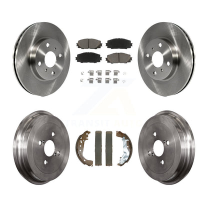 Rotors de frein à disque avant et arrière, tampons en céramique et Kit de tambour pour Toyota Yaris