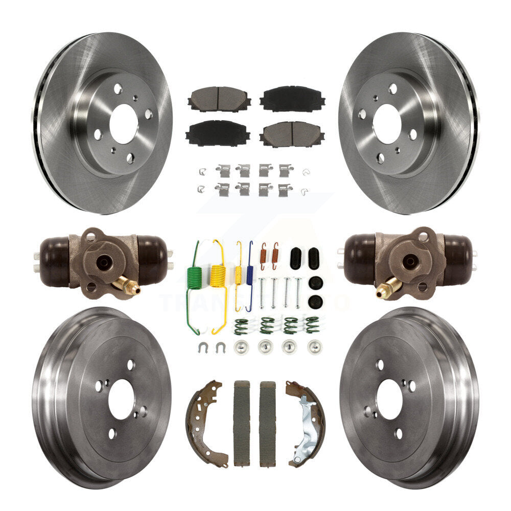 Rotors de frein à disque avant et arrière, plaquettes en céramique et Kit de tambour (9 pièces) pour Toyota Yaris