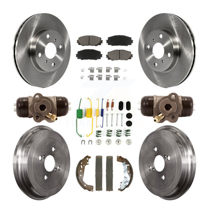 Rotors de frein à disque avant et arrière, plaquettes en céramique et Kit de tambour (9 pièces) pour Toyota Yaris