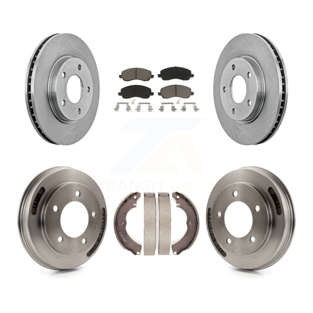 Rotors de frein à disque avant et arrière, plaquettes en céramique et Kit de tambour pour Mitsubishi Lancer