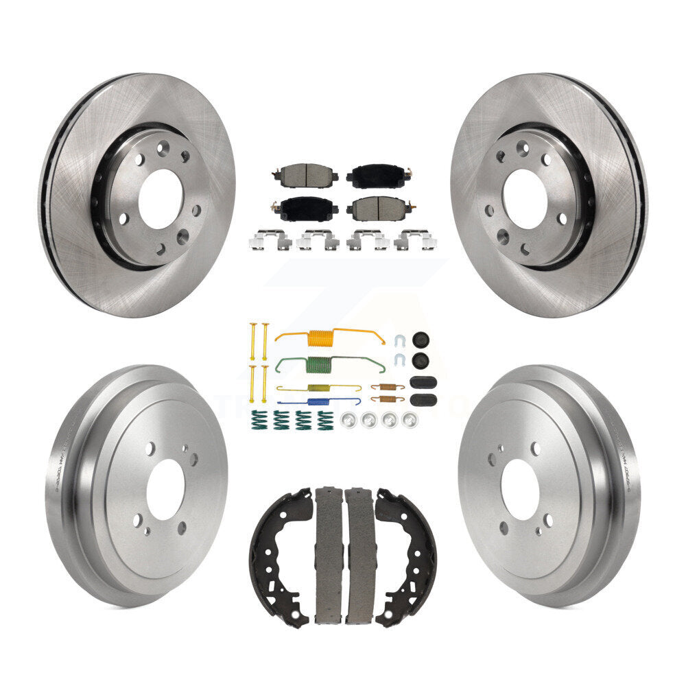 Rotors de frein à disque avant et arrière, plaquettes en céramique et Kit de tambour (7 pièces) pour Nissan kick