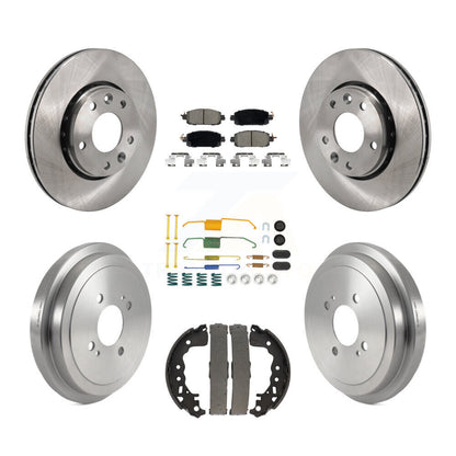 Rotors de frein à disque avant et arrière, plaquettes en céramique et Kit de tambour (7 pièces) pour Nissan kick
