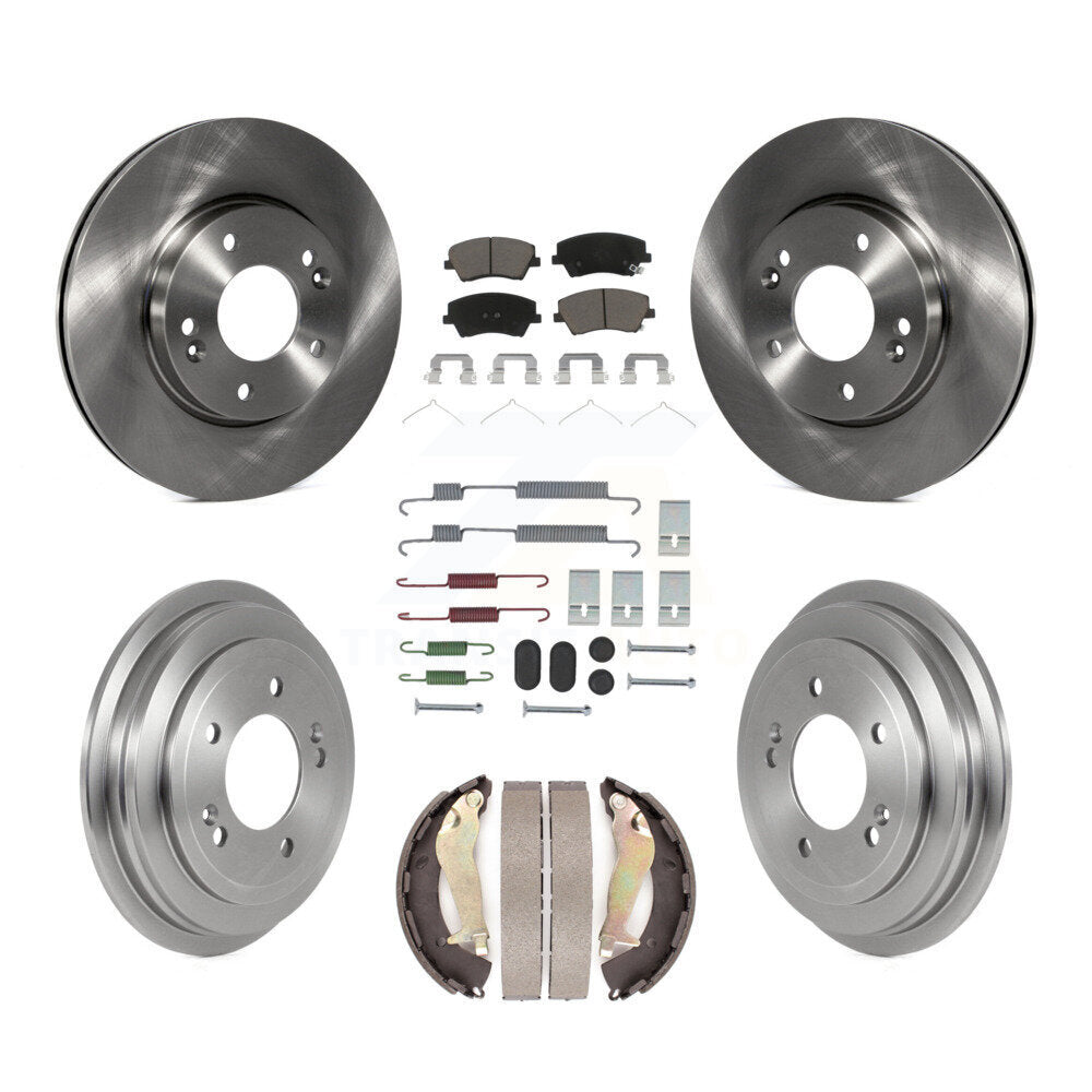Rotors de frein à disque avant et arrière, plaquettes en céramique et Kit de tambour (7 pièces) pour Hyundai Elantr