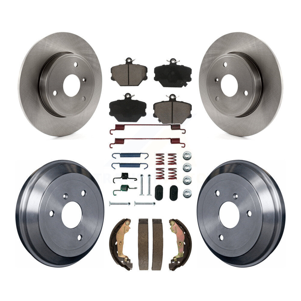 Rotors de frein à disque avant et arrière, plaquettes en céramique et Kit de tambour (7 pièces) pour Smart Fortwo
