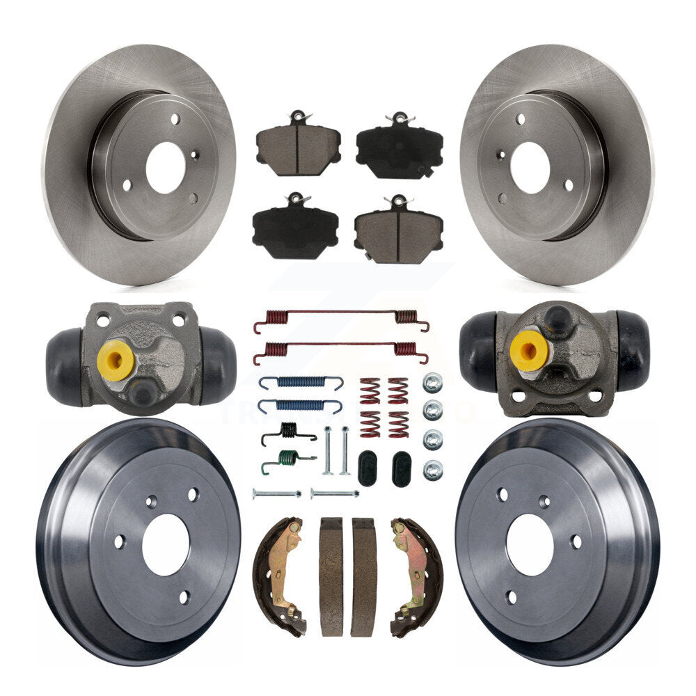 Rotors de frein à disque avant et arrière, plaquettes en céramique et Kit de tambour (9 pièces) pour Smart Fortwo