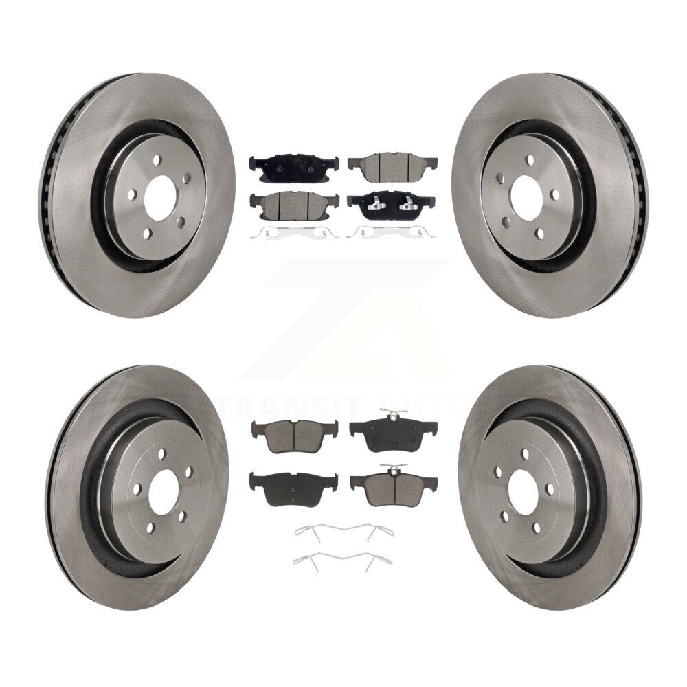 Kit de rotor de frein avant et arrière et plaquettes en céramique pour Ford Edge avec étrier peint en rouge