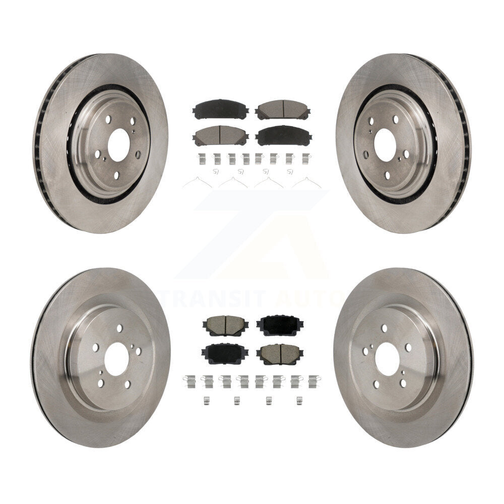 Rotors de frein à disque avant et arrière et kit de plaquettes en céramique pour Toyota Highlande 2020 – 2022