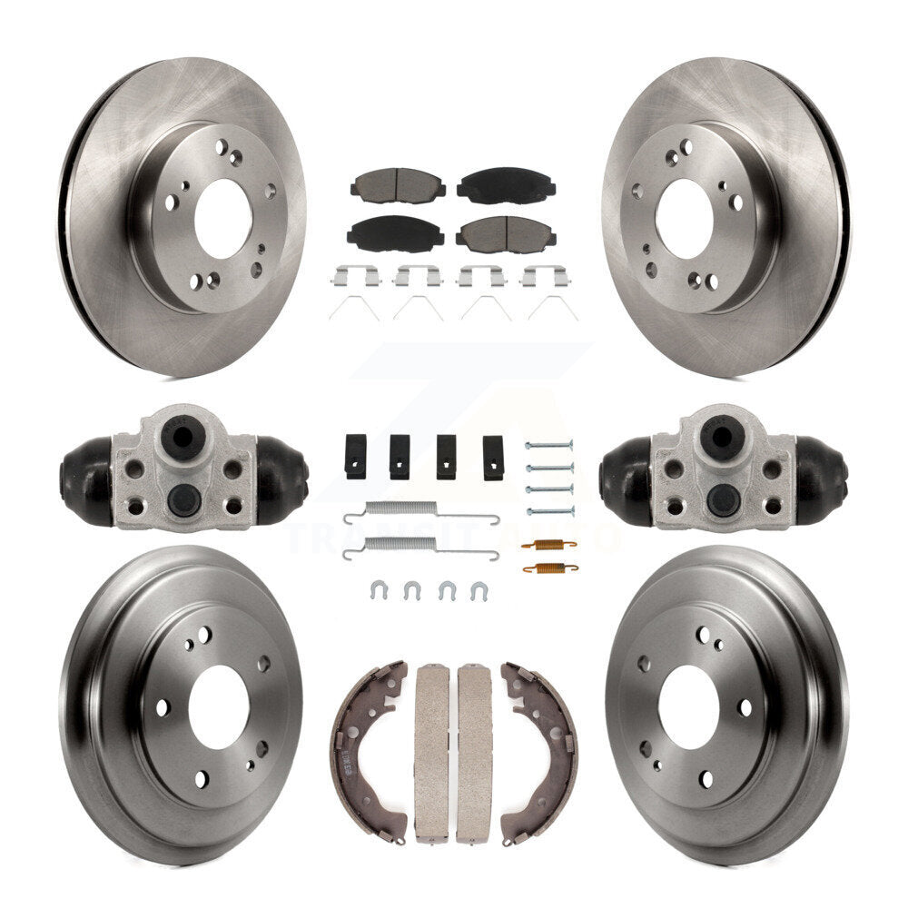 Rotors de frein à disque avant et arrière, plaquettes en céramique et Kit de tambour (9 pièces) pour Honda Civic