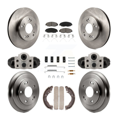 Rotors de frein à disque avant et arrière, plaquettes en céramique et Kit de tambour (9 pièces) pour Honda Civic
