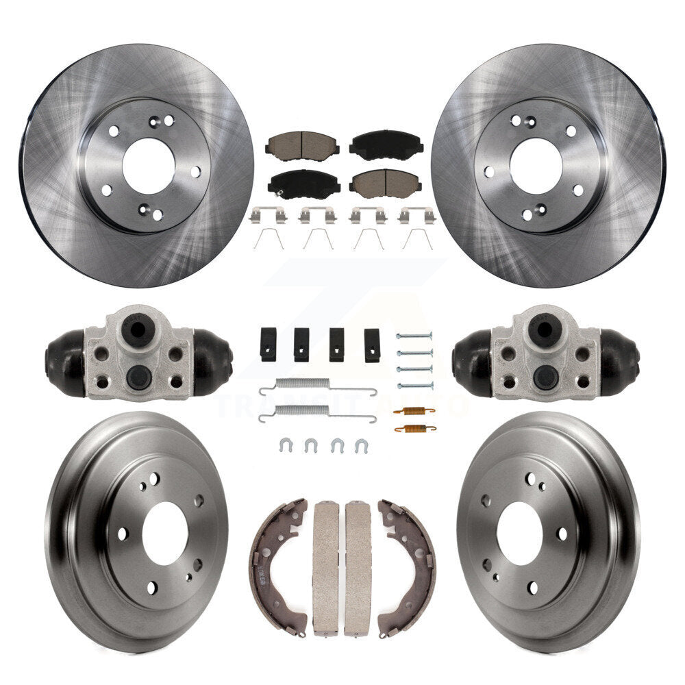 Rotors de frein à disque avant et arrière, plaquettes en céramique et Kit de tambour (9 pièces) pour Honda Civic