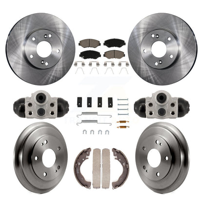 Rotors de frein à disque avant et arrière, plaquettes en céramique et Kit de tambour (9 pièces) pour Honda Civic