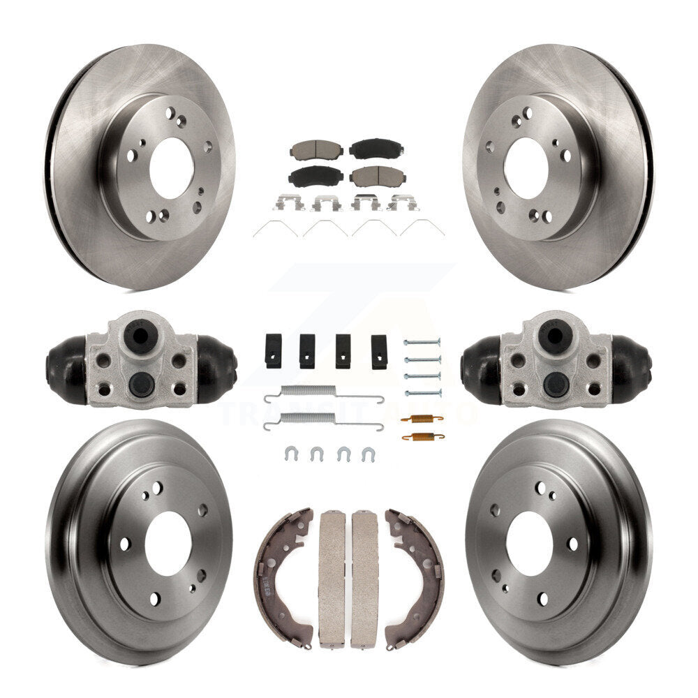 Rotors de frein à disque avant et arrière, plaquettes en céramique et Kit de tambour (9 pièces) pour Honda Civic