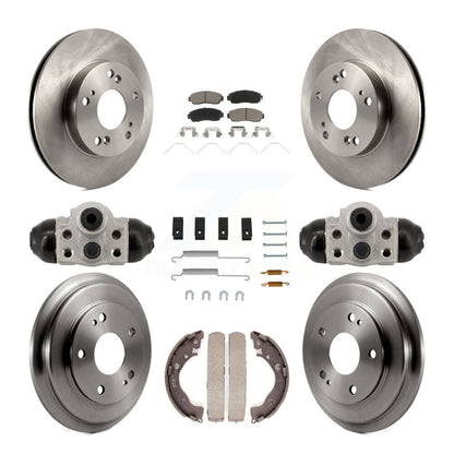 Rotors de frein à disque avant et arrière, plaquettes en céramique et Kit de tambour (9 pièces) pour Honda Civic