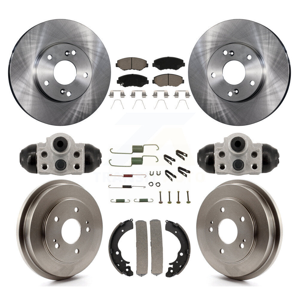 Rotors de frein à disque avant et arrière, plaquettes en céramique et Kit de tambour (9 pièces) pour Honda Fit