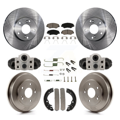 Rotors de frein à disque avant et arrière, plaquettes en céramique et Kit de tambour (9 pièces) pour Honda Fit