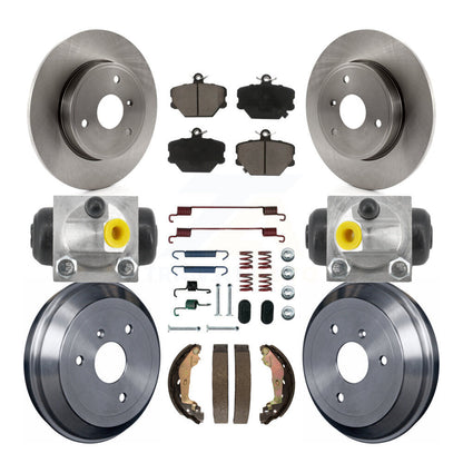 Rotors de frein à disque avant et arrière, plaquettes en céramique et Kit de tambour (9 pièces) pour Smart Fortwo