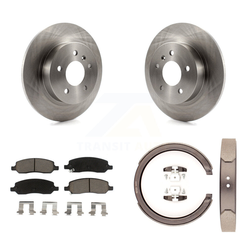 Kit de plaquettes en céramique et de patins de frein de stationnement, Rotors à disque arrière, pour Cadillac DTS