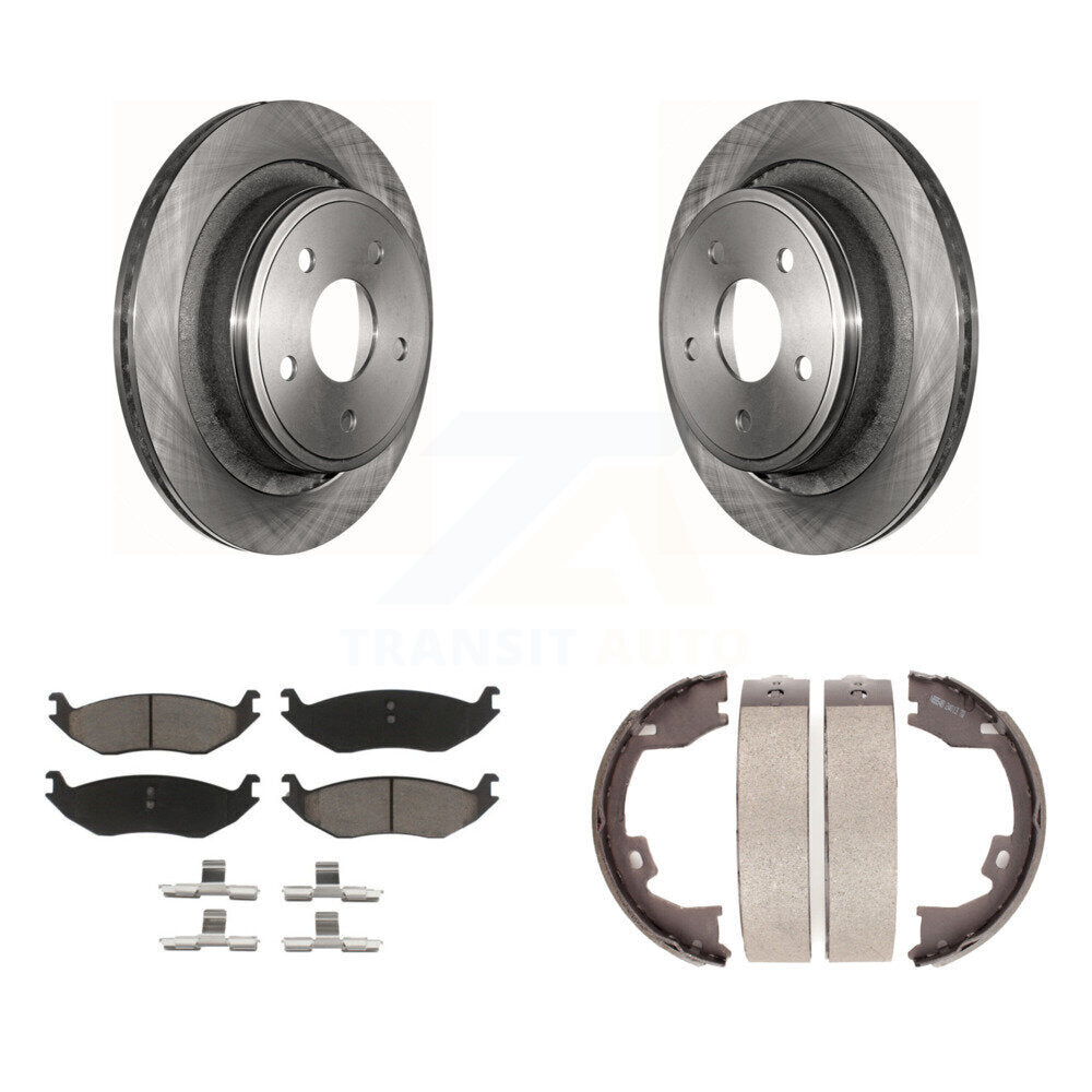 Kit de plaquettes en céramique et de freins de stationnement, Rotors à disque arrière, pour Dodge Ram 1500