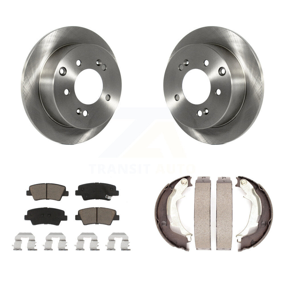 Kit de plaquettes en céramique et de patins de frein de stationnement, Rotors à disque arrière, pour Kia Sou 2010 – 2013