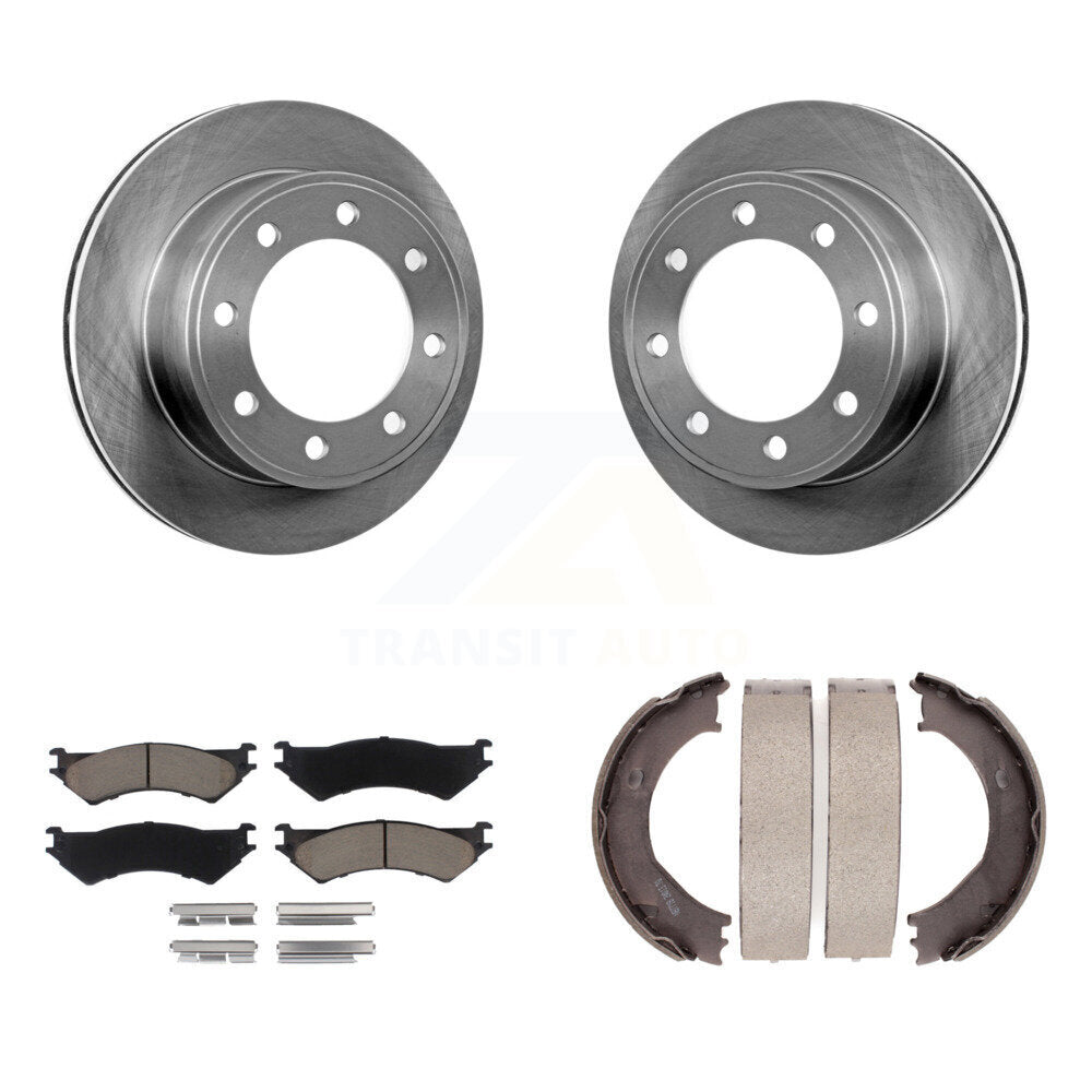 Kit de chaussures de stationnement avec plaquettes en céramique, Rotors à disque arrière, pour Ford E-350 Super Duty E-250