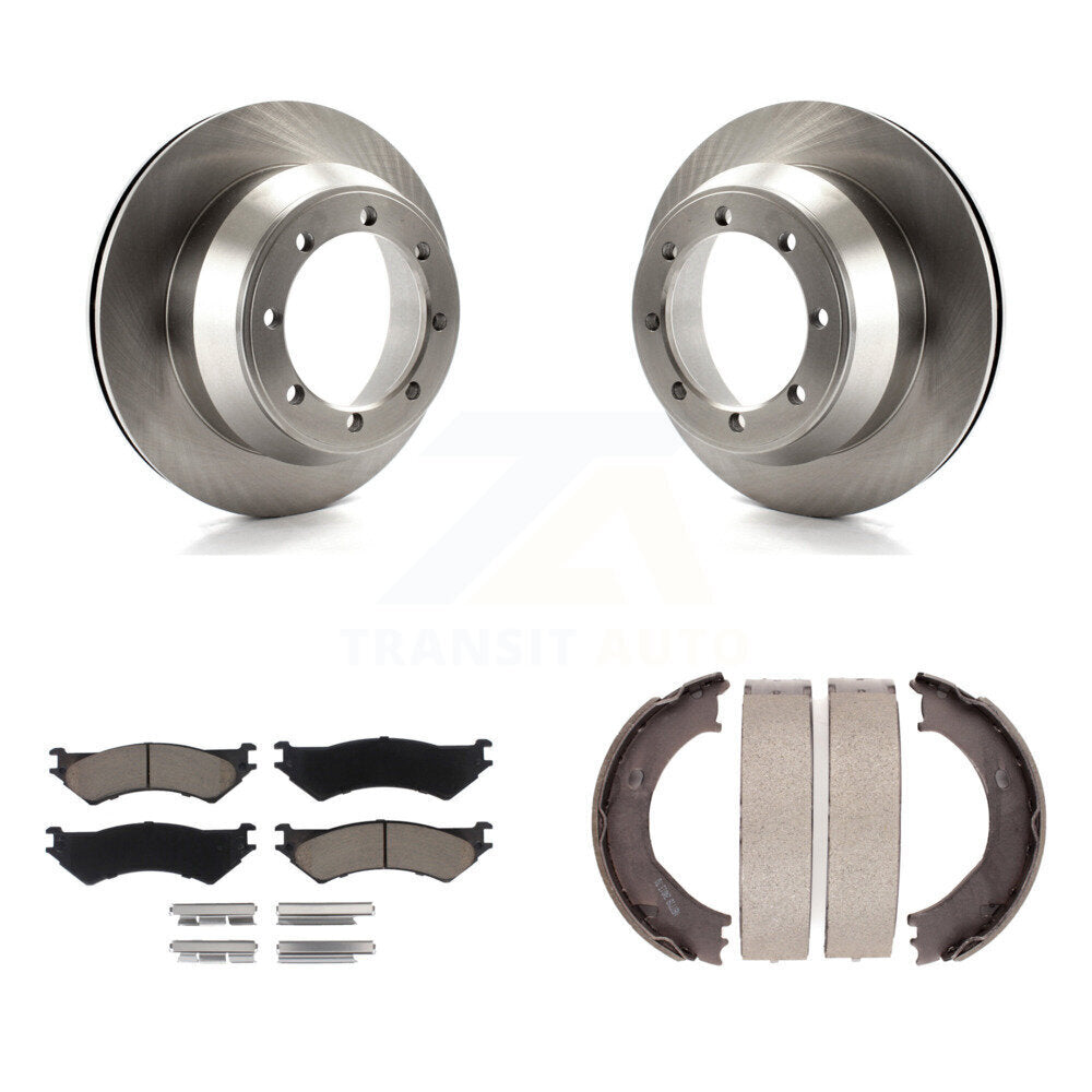 Kit de plaquettes en céramique et de chaussures de stationnement pour disques arrière, Rotors, pour Ford E-350 Super Duty Clu