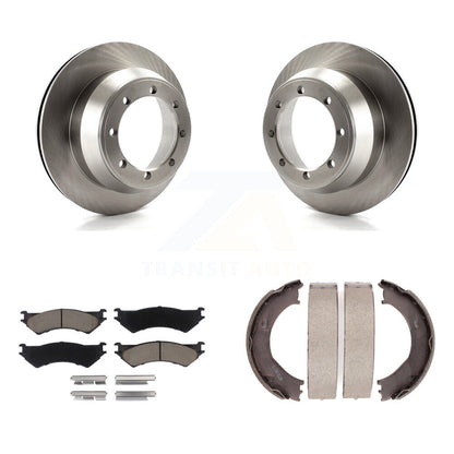 Kit de plaquettes en céramique et de chaussures de stationnement pour disques arrière, Rotors, pour Ford E-350 Super Duty Clu