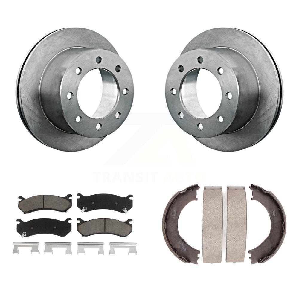 Kit de plaquettes en céramique et de chaussures de stationnement pour disques arrière, Rotors, pour GMC Sierra 3500 Classic