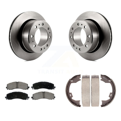 Kit de plaquettes en céramique et de patins de frein de stationnement, Rotors à disque arrière pour Ram 2500 3500