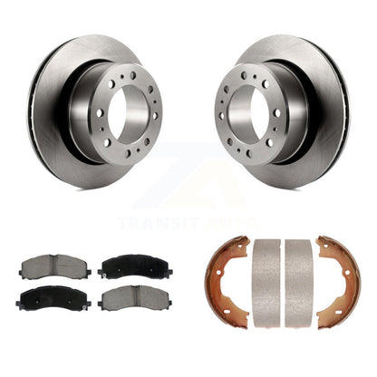 Kit de plaquettes en céramique et de patins de frein de stationnement, Rotors à disque arrière pour Ram 3500