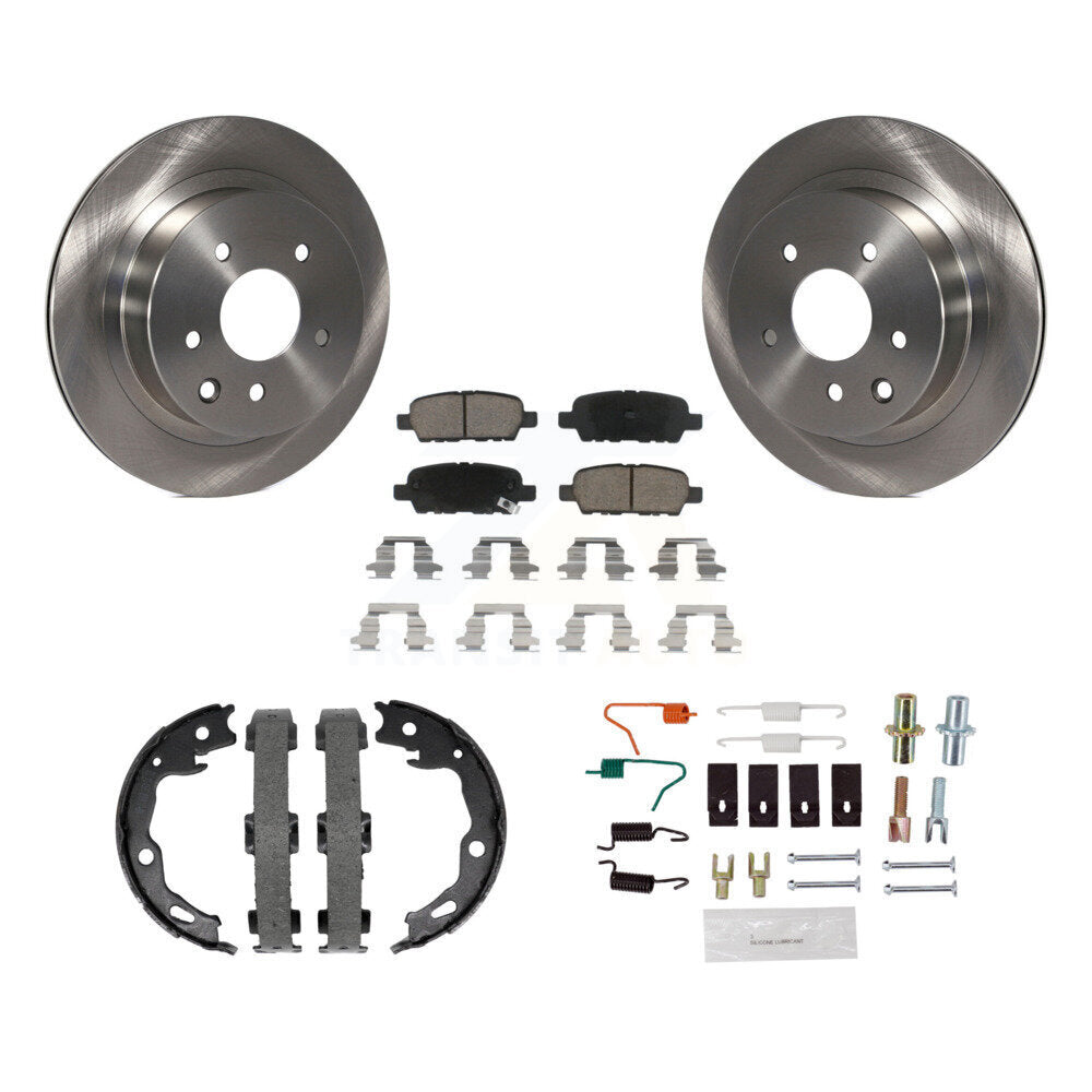 Kit de quincaillerie pour chaussures de frein de stationnement, Rotors à disque arrière, plaquettes en céramique, pour Nissan Rogue