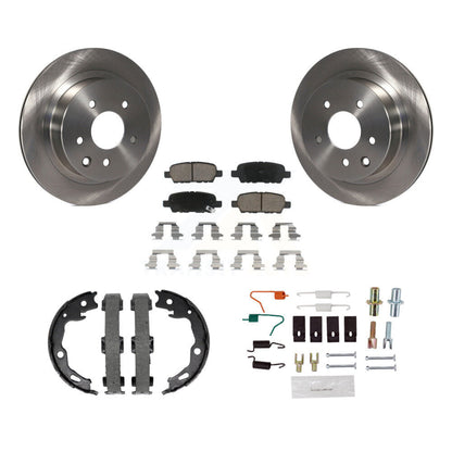 Kit de quincaillerie pour chaussures de frein de stationnement, Rotors à disque arrière, plaquettes en céramique, pour Nissan Rogue