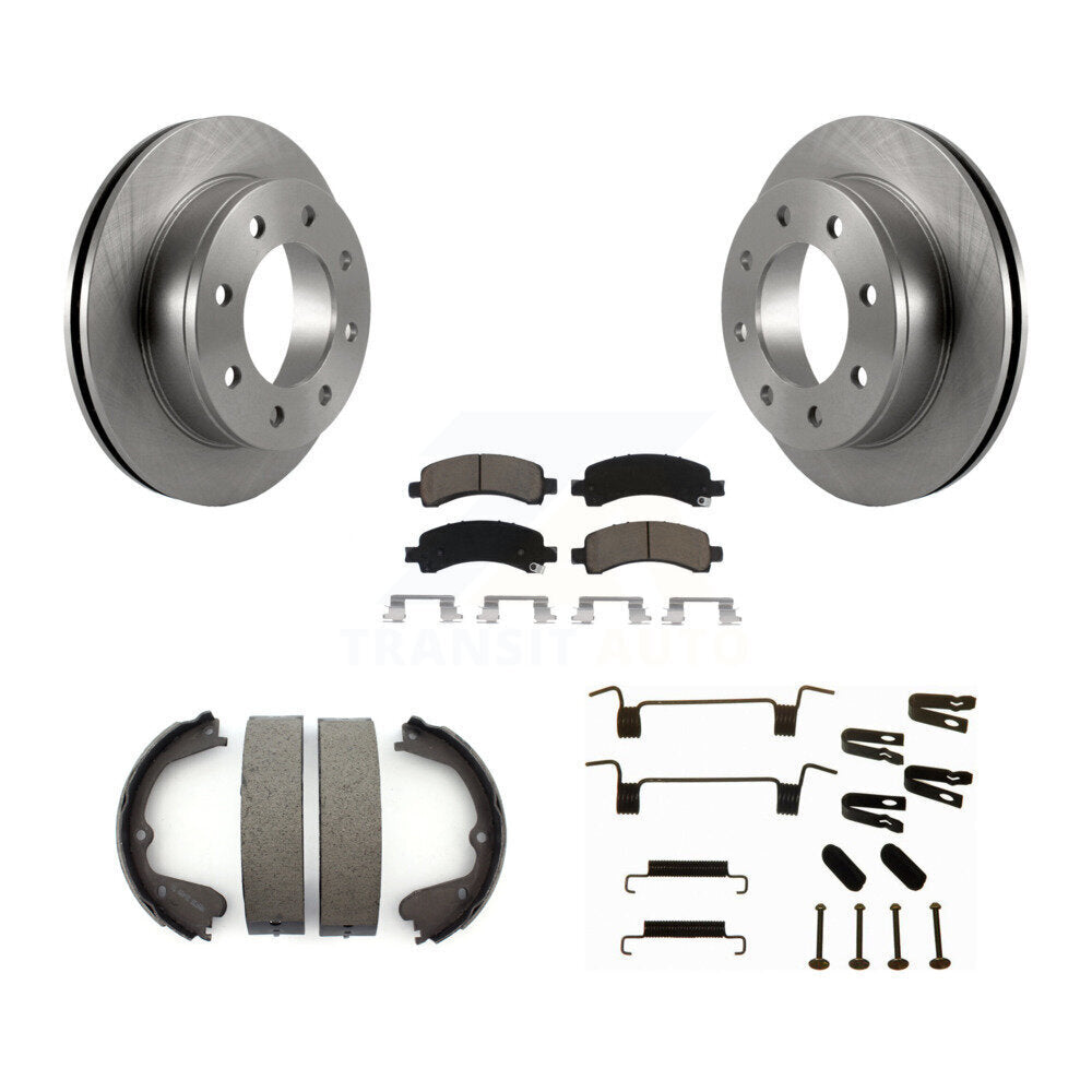 Rotors de disque arrière, patins en céramique, chaussures de stationnement et Kit de matériel pour GMC Savana 350
