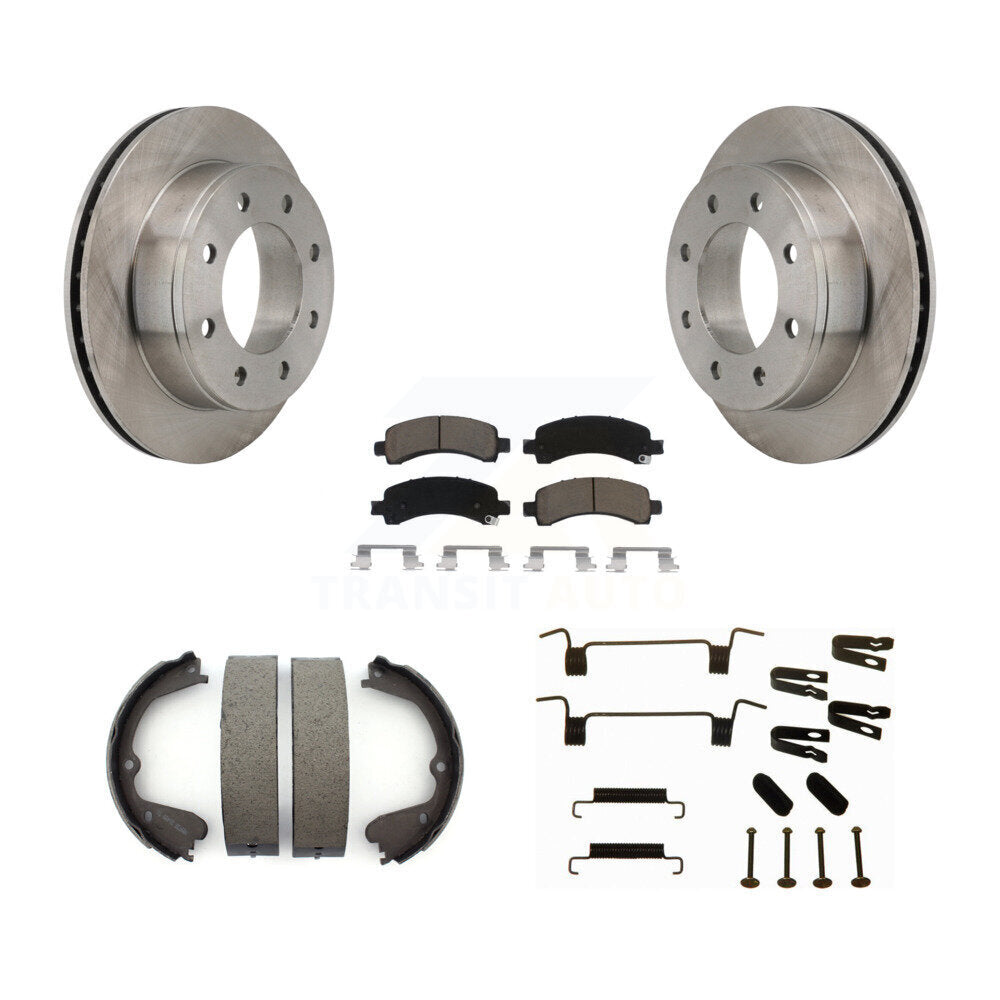Rotors de disque arrière, patins en céramique, chaussures de stationnement et Kit de matériel pour GMC Savana 350