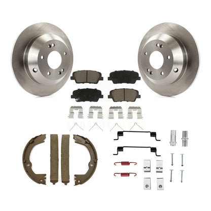 Rotors de disque arrière, plaquettes en céramique, chaussures de frein de stationnement et Kit de matériel pour Kia Sorent