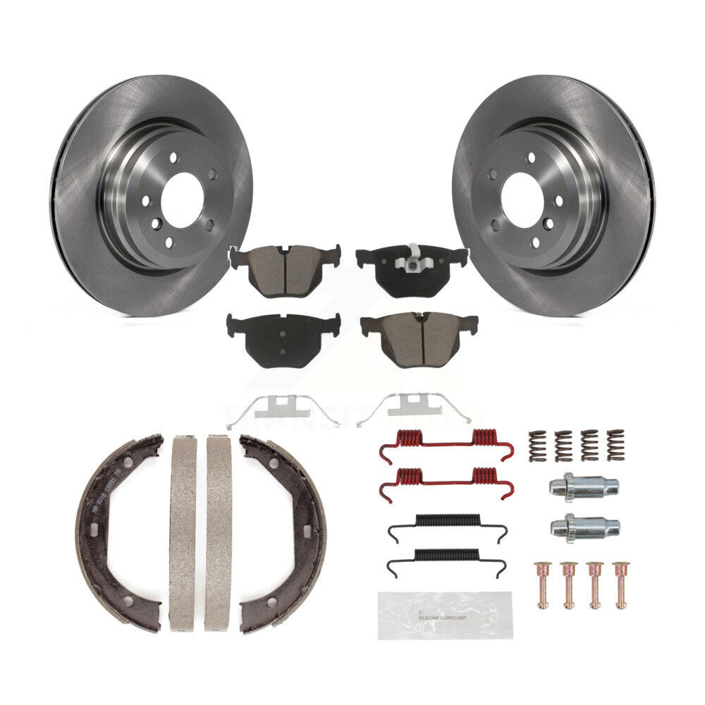 Rotors de disque arrière, plaquettes en céramique, chaussures de frein de stationnement et Kit de matériel pour BMW X1
